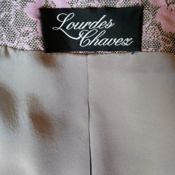 Woman's Lourdes Chavez Lavender and Gray Floral Wool Blazer- Size 8 - Picture 10 of 12
